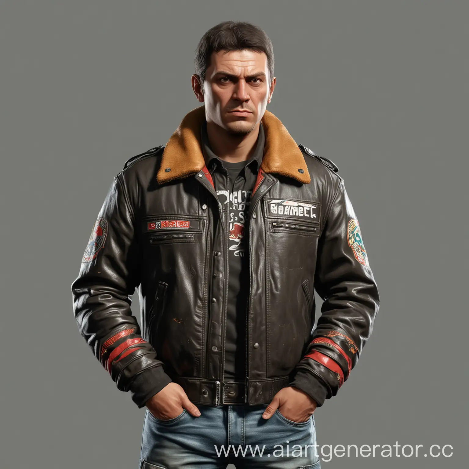 Russian-90s-Bandit-in-Leather-Jacket-GTA-San-Andreas-Style