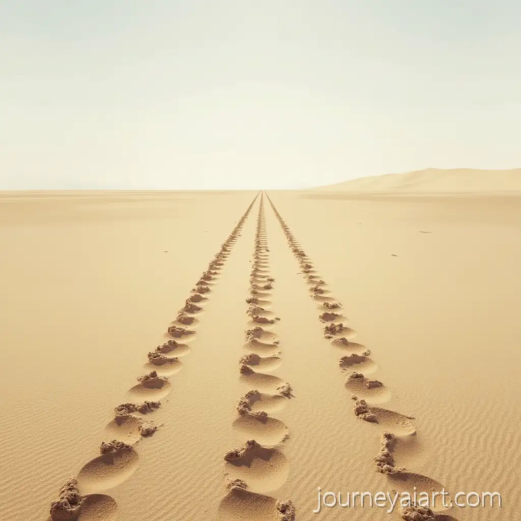 Four-Parallel-Lines-in-the-Sand-Creating-a-MinimalFour-lines-in-sandist-Beach-Scene