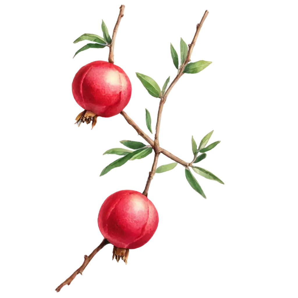 Original-Pomegranate-Branch-PNG-HighQuality-Transparent-Image-for-Versatile-Use