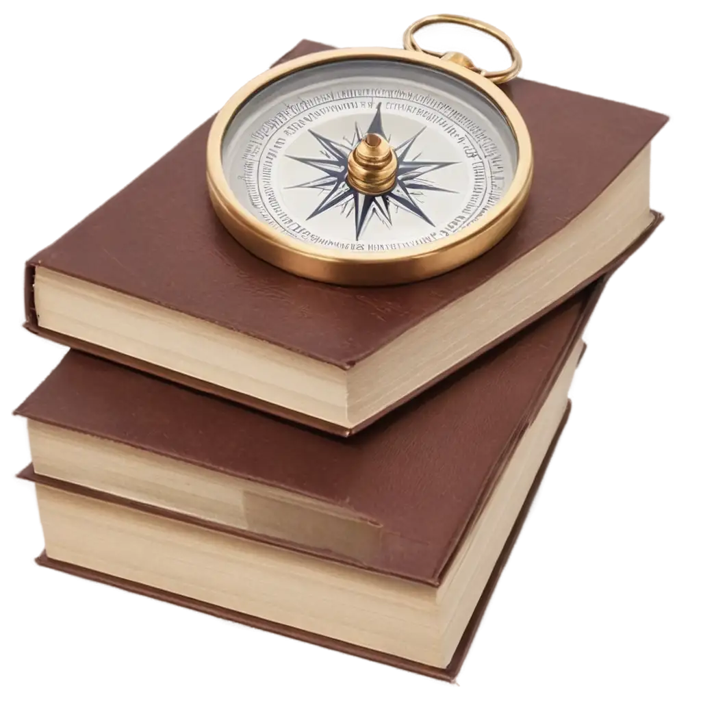 Compass-and-Books-PNG-Image-Perfect-for-Educational-Vintage-and-Adventure-Themes