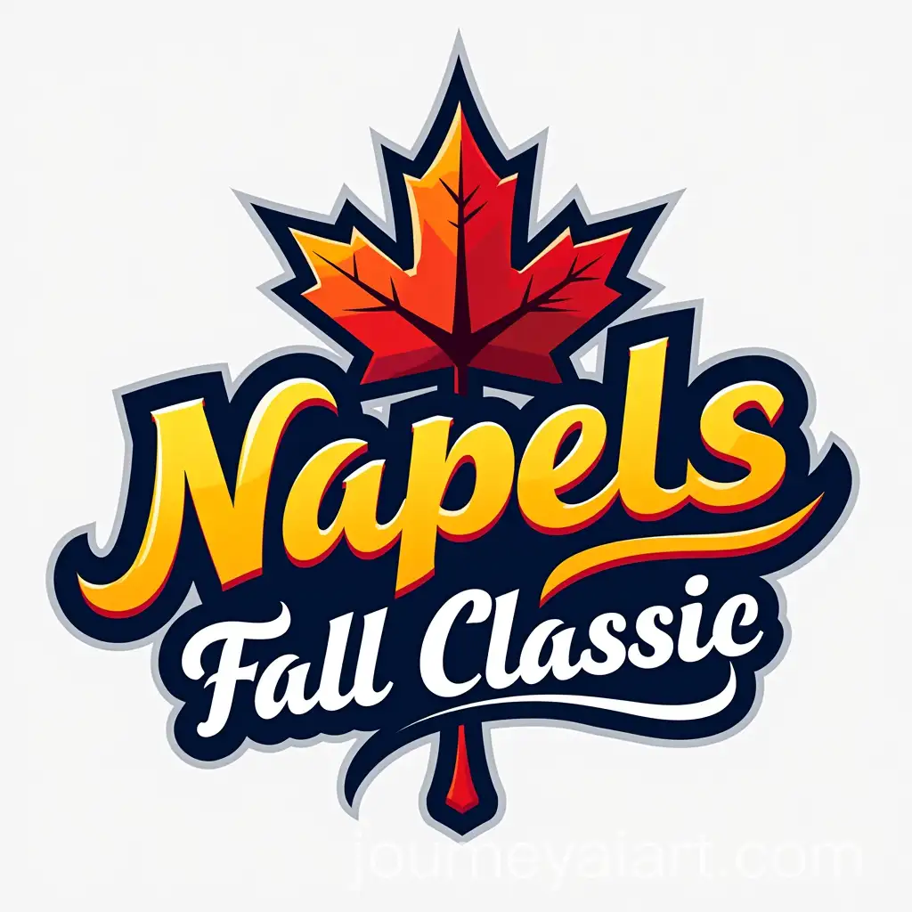 Esports-Logo-for-Naples-Fall-Classic-with-Maple-Leaf-in-Orange-Yellow-and-Blue