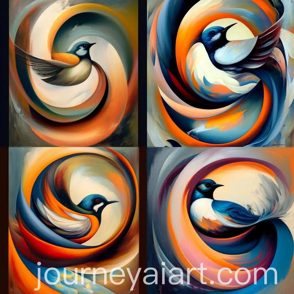 Abstract-Surrealism-Bird-in-Swirling-Wet-Oil-Painting