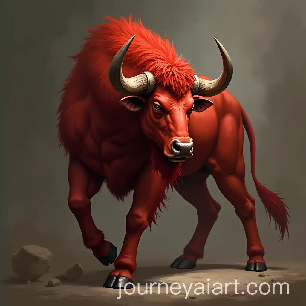 Female-Minotaur-with-Red-Fur-in-Fantasy-Setting