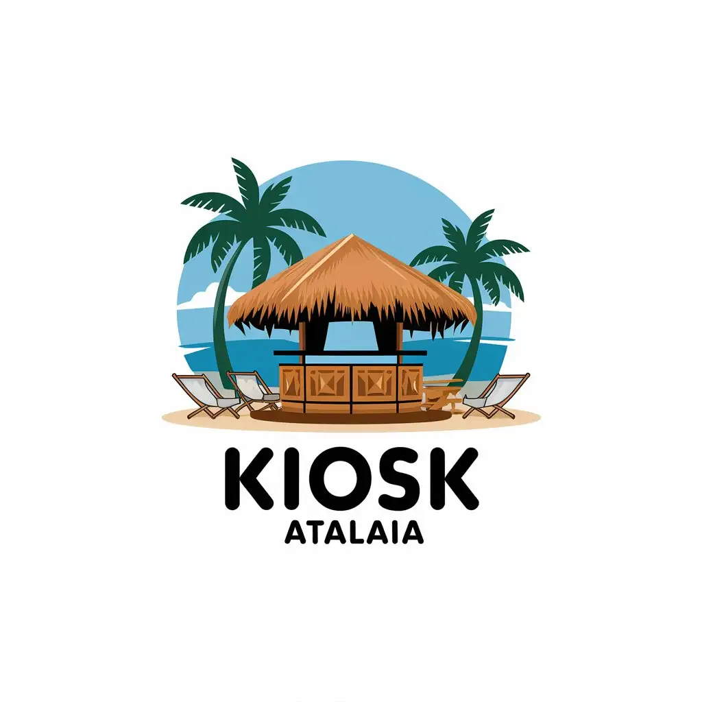 LOGO Design for Kiosk Atalaia Beach Kiosk with Drinks and Food Theme for Travel Industry