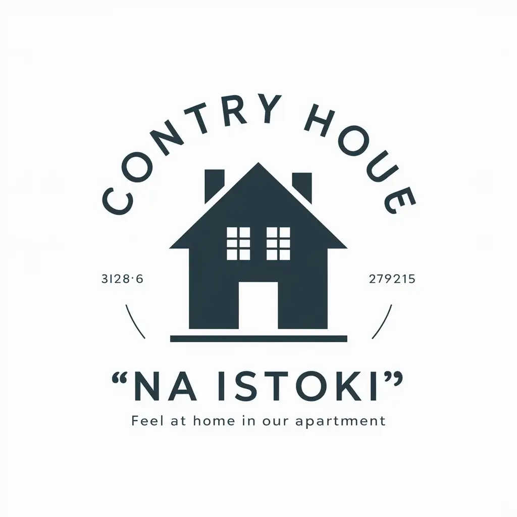 a vector logo design,with the text "Country house 'Na istoki'", main symbol:Feel at home in our apartment,Moderate,be used in Real Estate industry,clear background