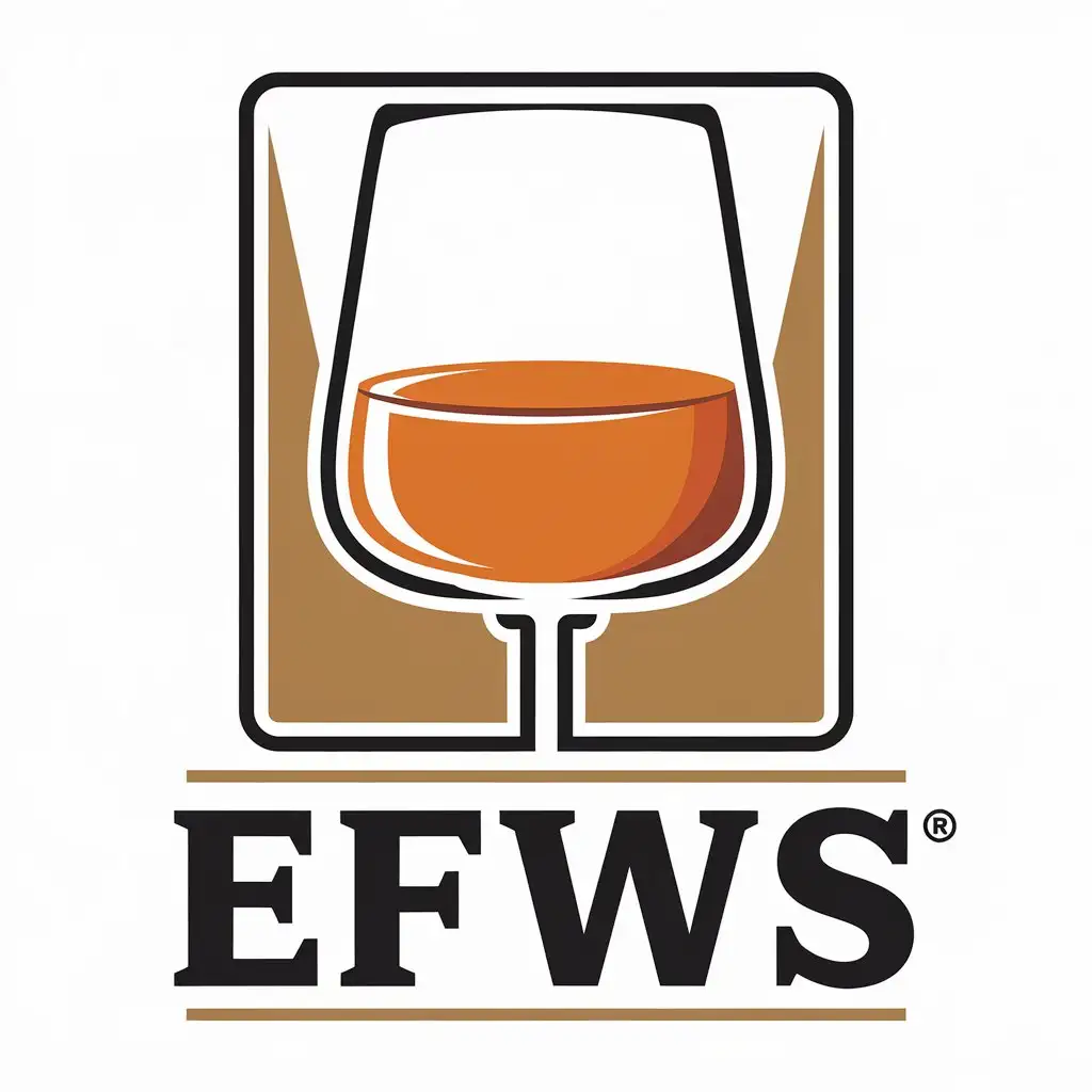 a vector logo design,with the text "EFWS", main symbol:whisky glass,Moderate,clear background