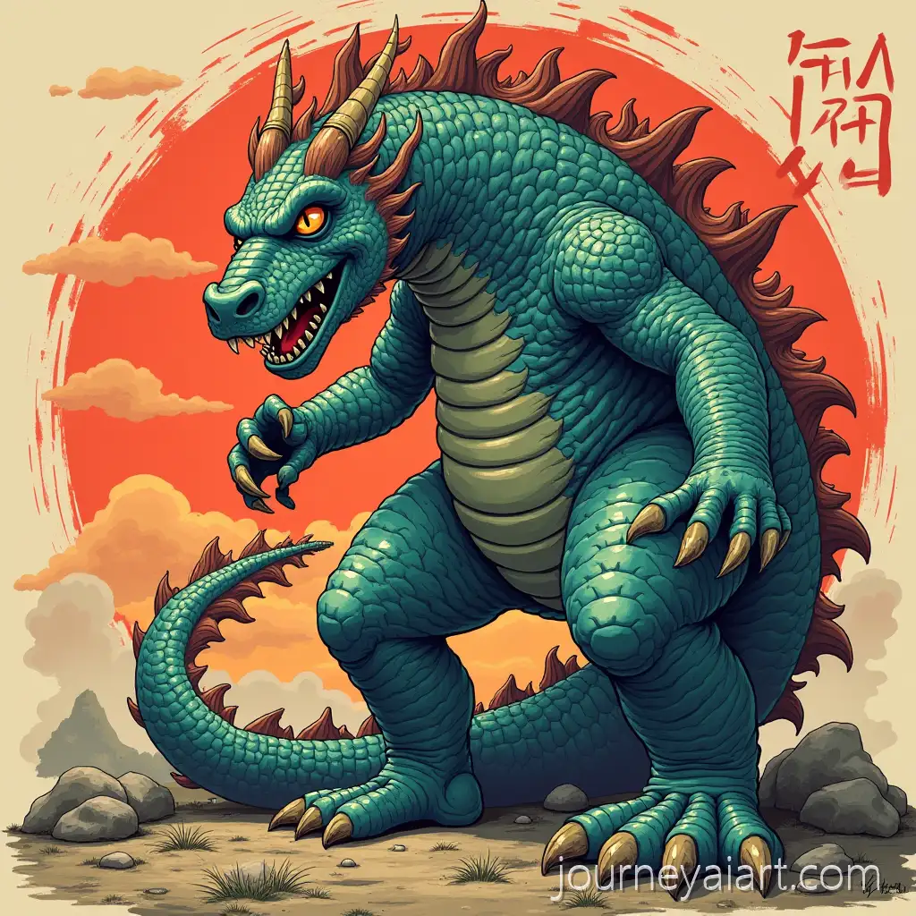 Kaiju-NoAI-Image-Prompt-Expansion-8-Giant-Monster-Battle-in-a-Cityscape