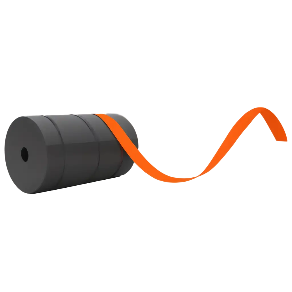 Straight-Orange-Strip-Rolling-Around-Cylinder-PNG-Image-for-Creative-and-Design-Projects