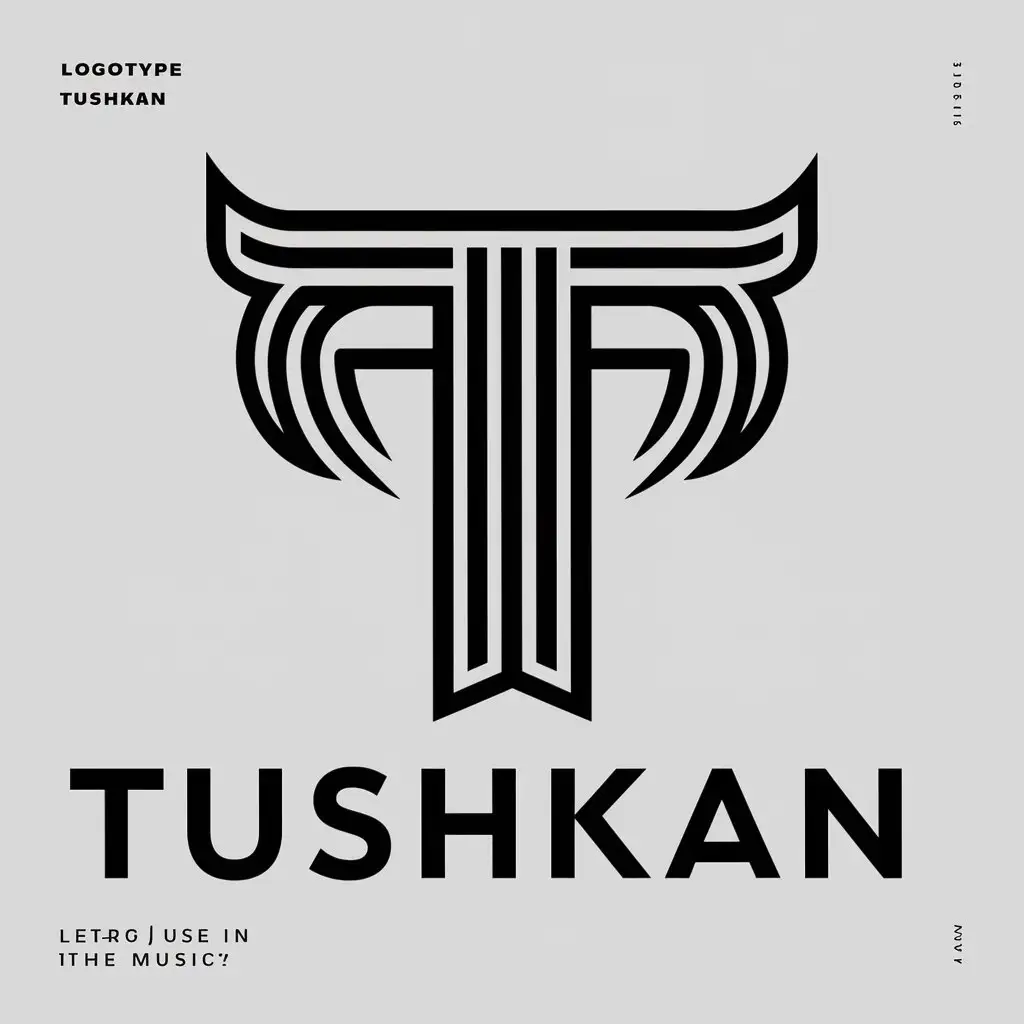 LOGO-Design-for-Logotype-Tushkan-Complex-LetterBased-Symbol-for-Music-Industry-with-Clear-Background