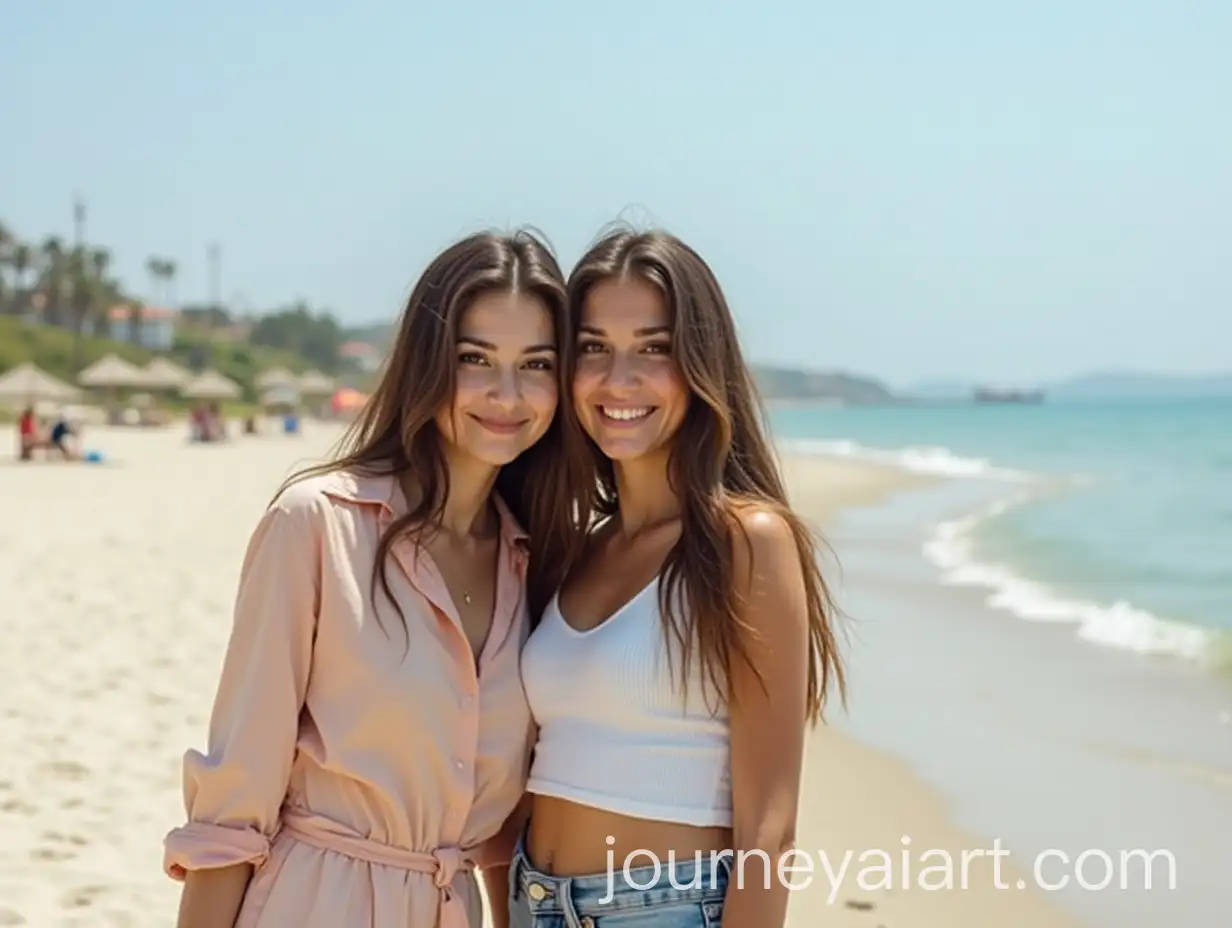 Beautiful-Girl-Standing-on-Beach-with-Javad-Bezan-Dar-Roo-Sign