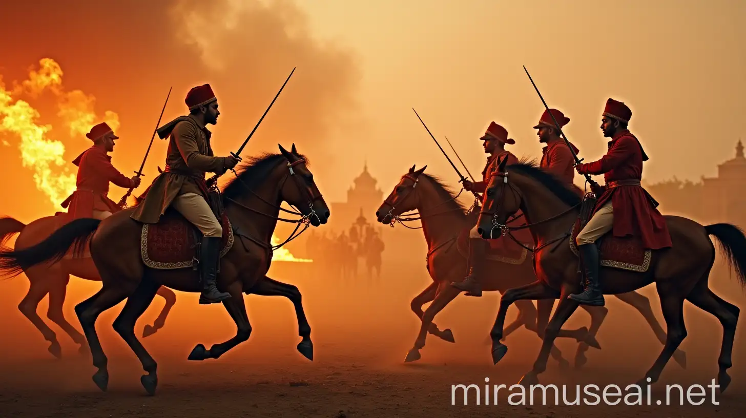 Historical Battle Mughal vs British Soldiers Clash in 18th Century India