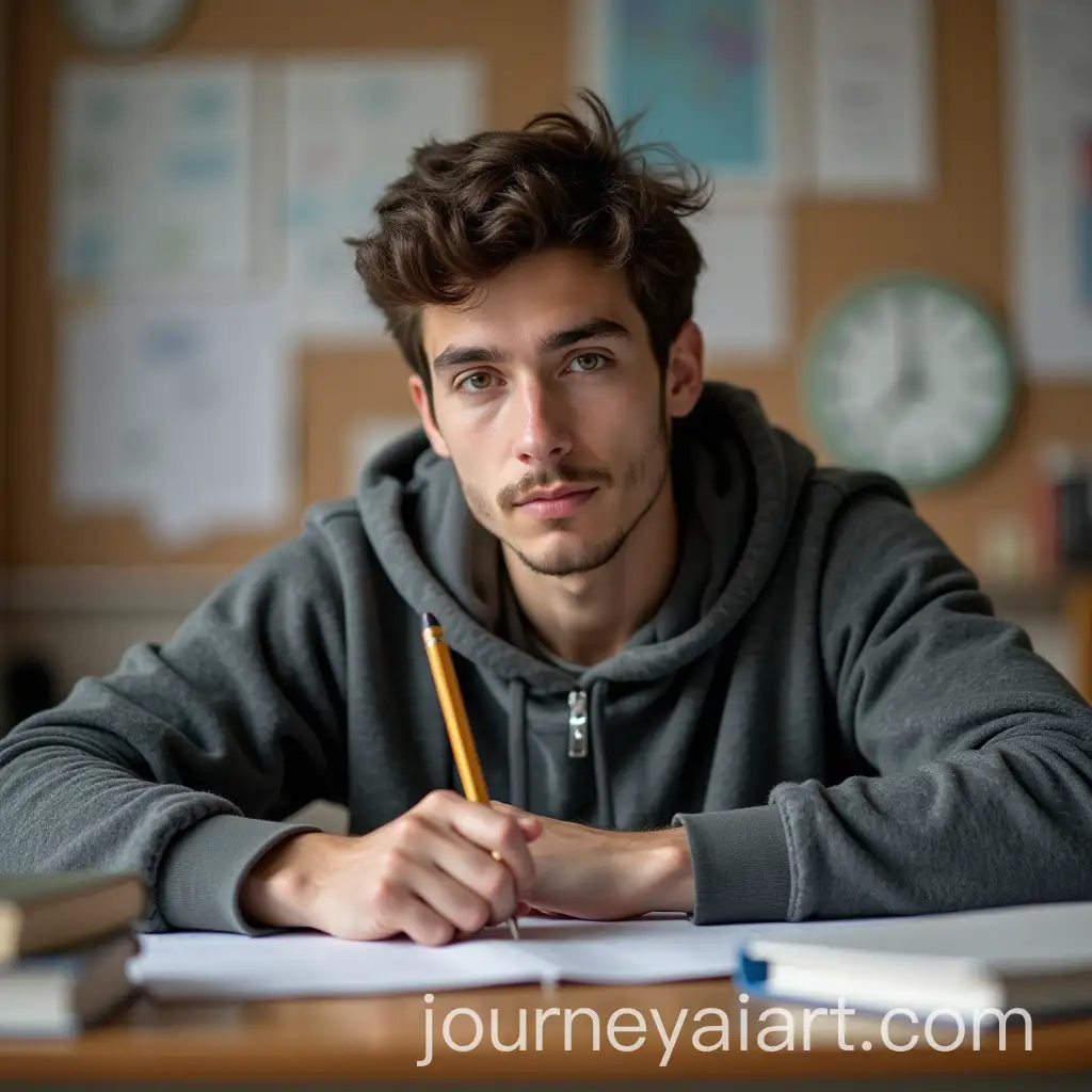 Male-Student-Deep-in-Thought-at-a-Study-Desk