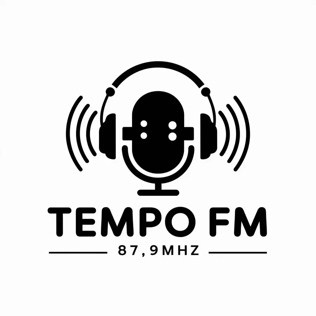 LOGO Design For Tempo FM 879MHz Radio Waves and Music Theme