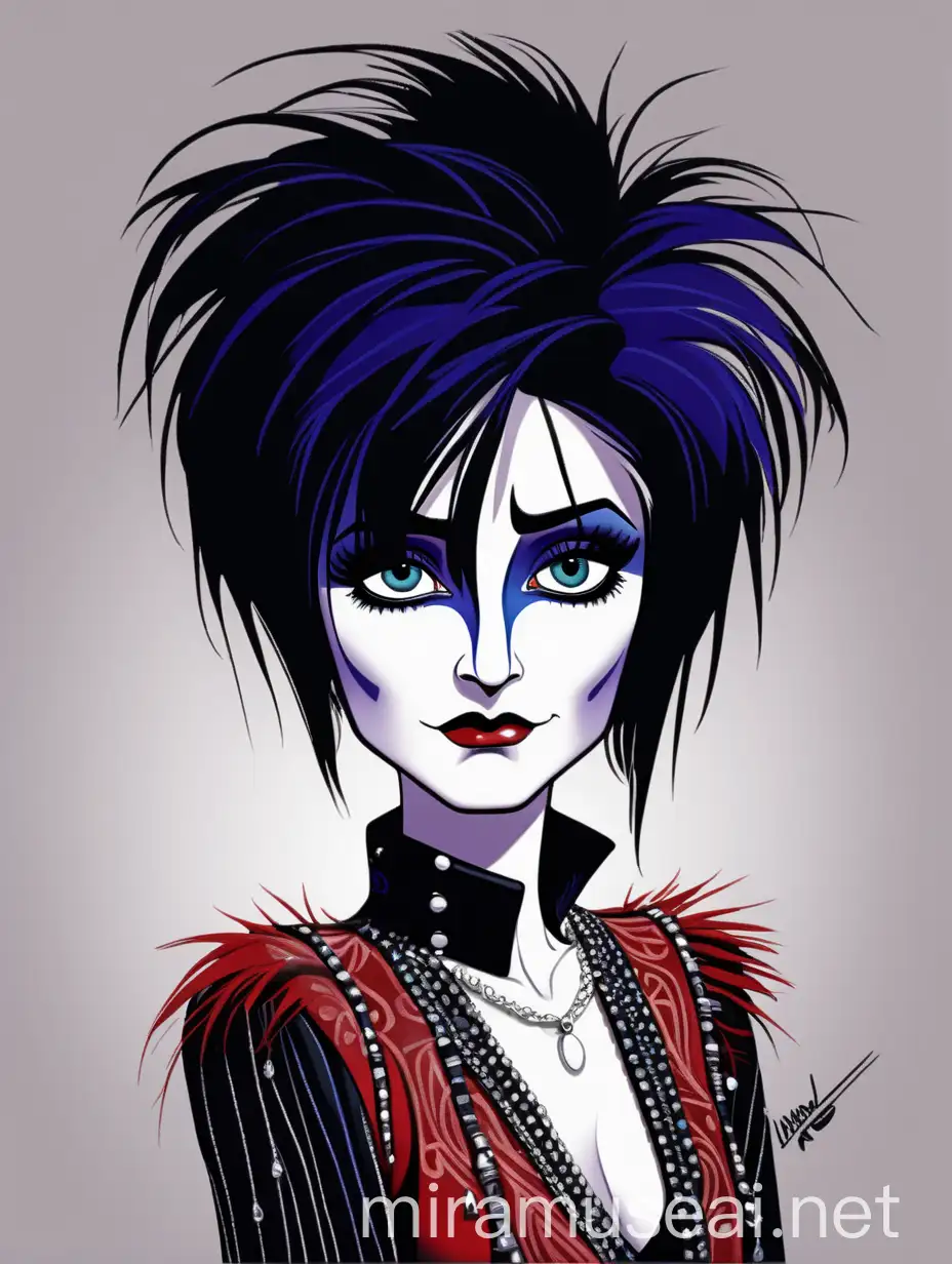 Siouxsie Sioux Disney Pixar Style Art 2D Portrait of a Punk Icon