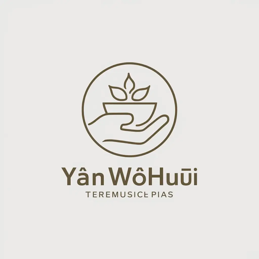 a vector logo design,with the text "Yánwǔhuì", main symbol:Wuyi Rock Tea/Hand,Minimalistic,be used in Others industry,clear background