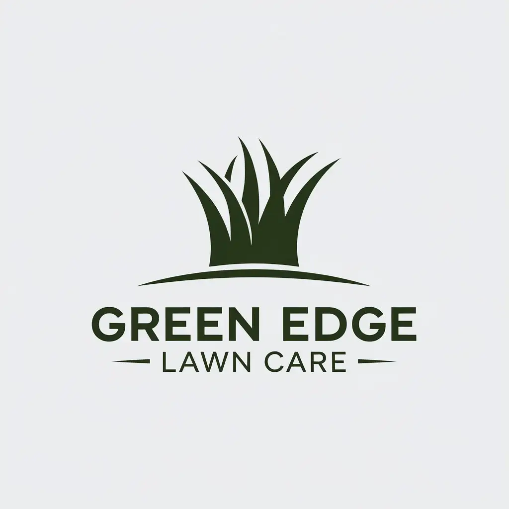 LOGO Design for Green Edge Lawn Care Minimalistic Grass Blade Symbol