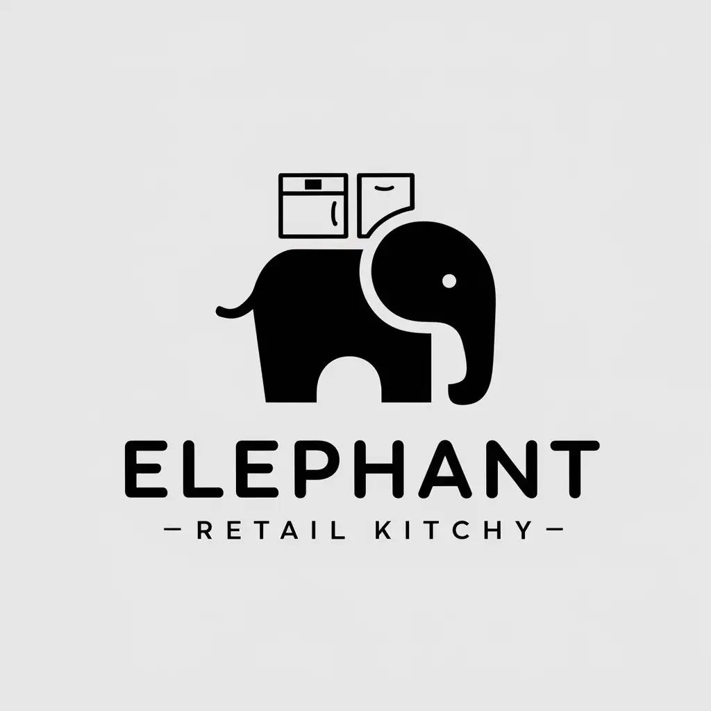 LOGO-Design-for-Elephant-Minimalistic-Vector-Design-Featuring-an-Elephant-and-Kitchen-Theme