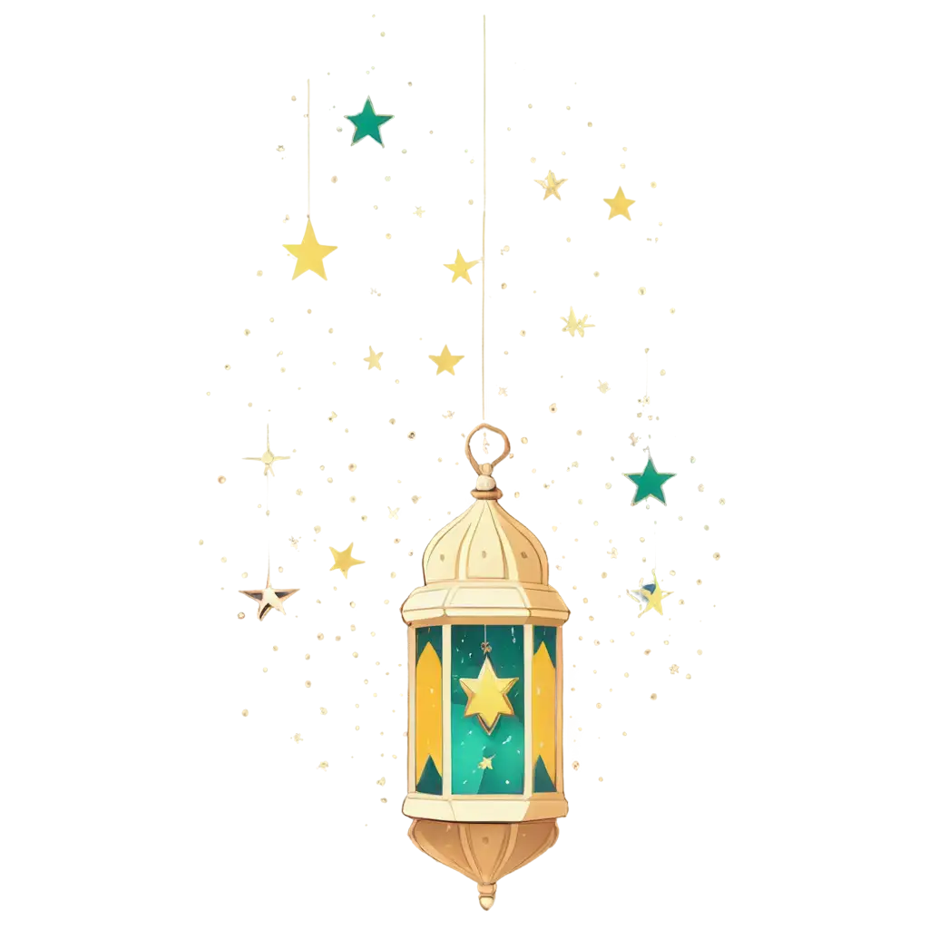 Ramadan-Karim-Flat-Lantern-and-Star-PNG-Vector-for-Elegant-Islamic-Designs