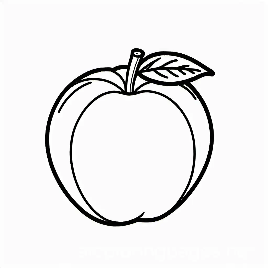 Nectarine-Fruit-Line-Art-Coloring-Page-with-Ample-White-Space