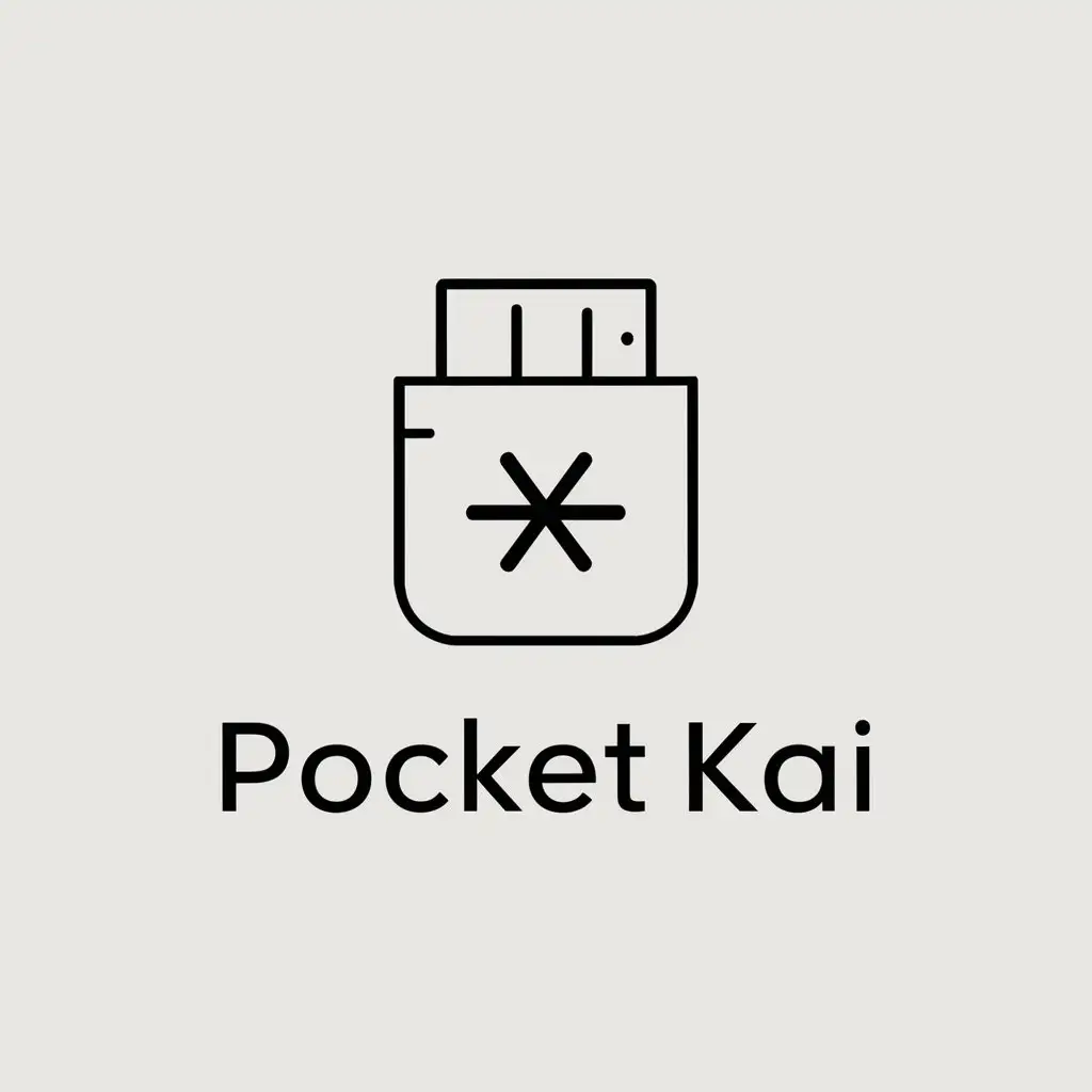 a vector logo design,with the text "Pocket KAI", main symbol:Pocket,Minimalistic,be used in Education industry,clear background