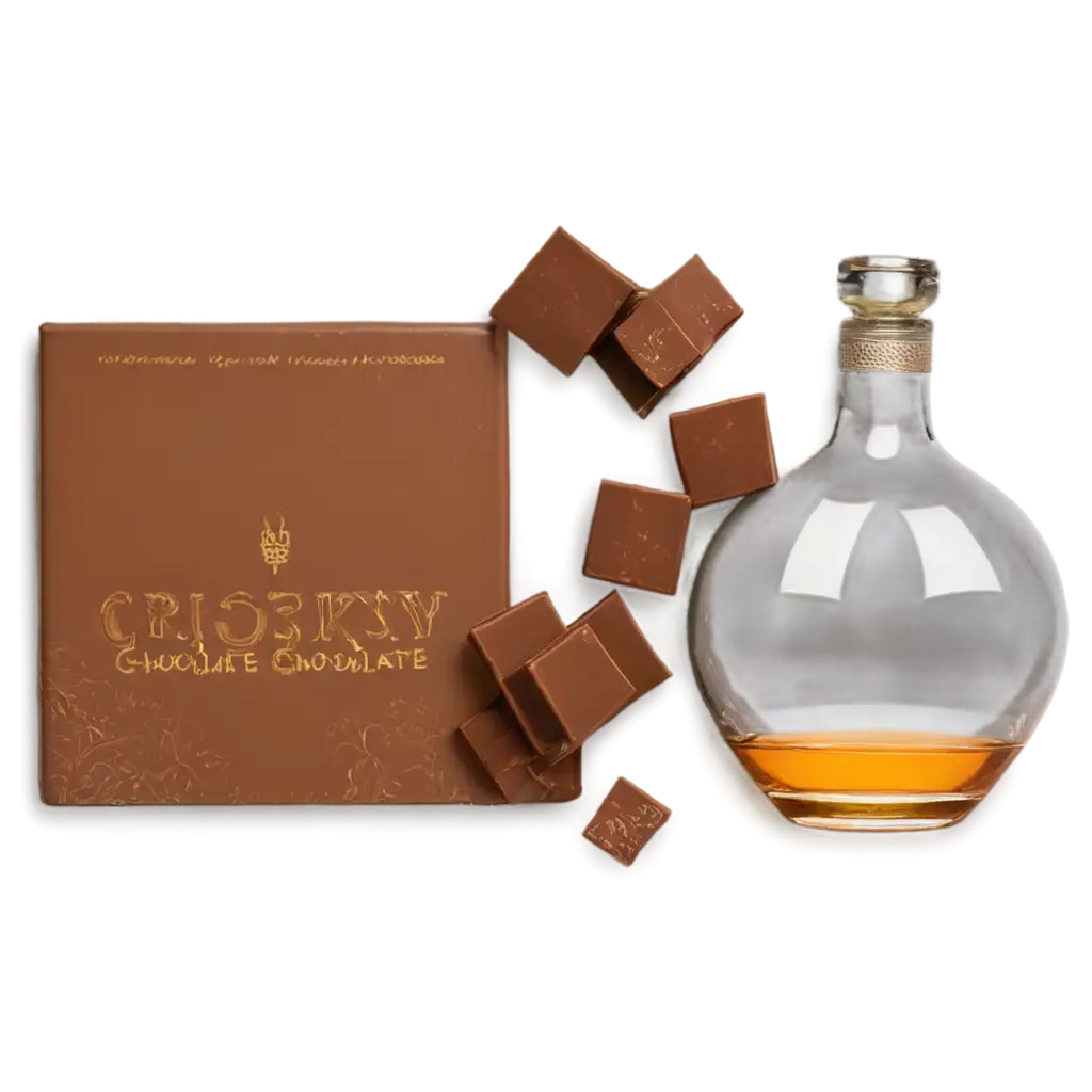 Whisky-Chocolate-Pairing-PNG-Image-Exquisite-Art-Depicting-Gourmet-Delights