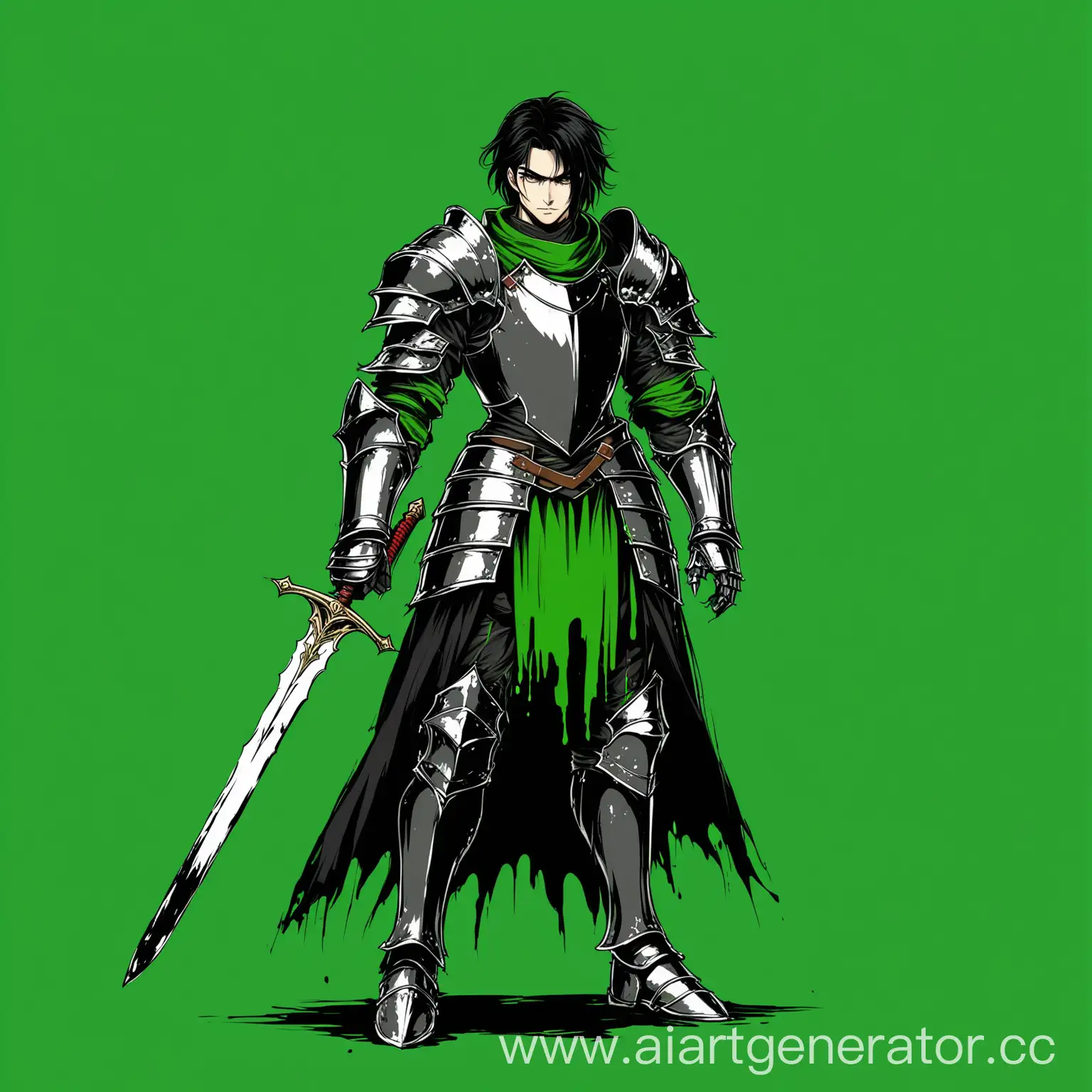 Anime-Knight-Painting-with-Sword-in-Dark-Fantasy-Style