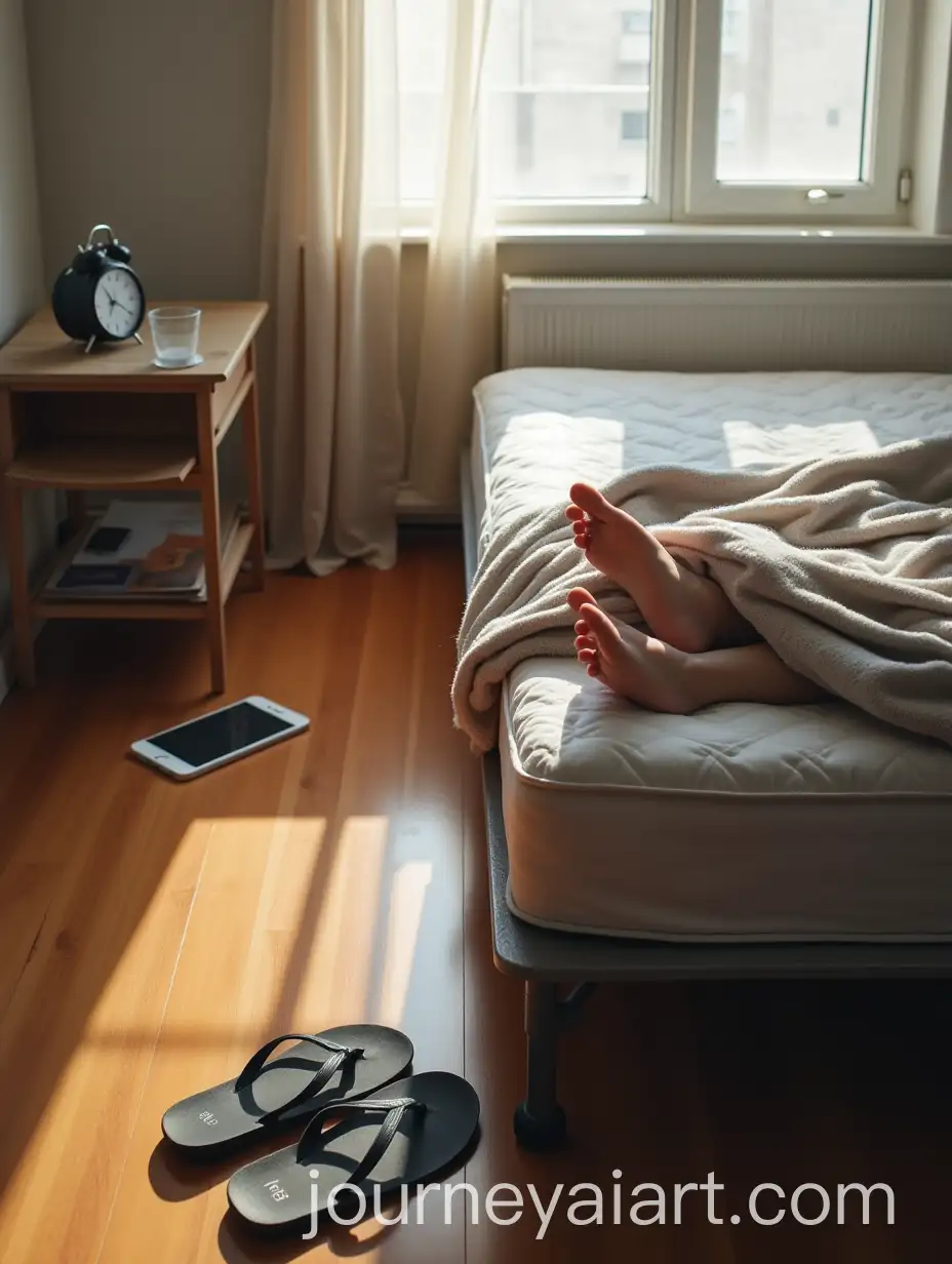 CozyAI-Art-Prompt-Expansion-Bedroom-Morning-Scene-with-Feet-and-Soft-Sunlight