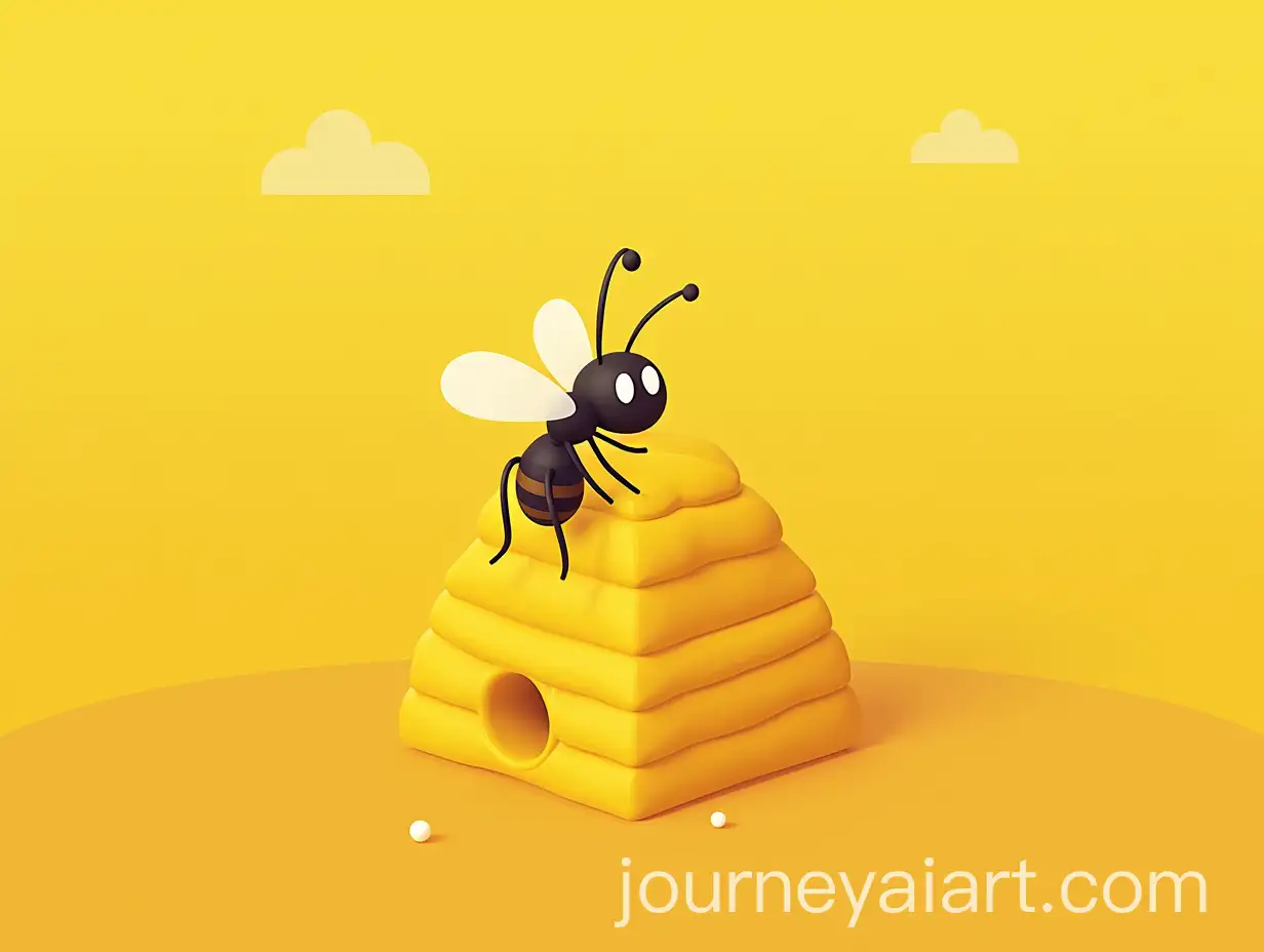 Animated-UI-Design-of-an-Ant-Hive-Site-with-Beehive-Theme-in-Yellow