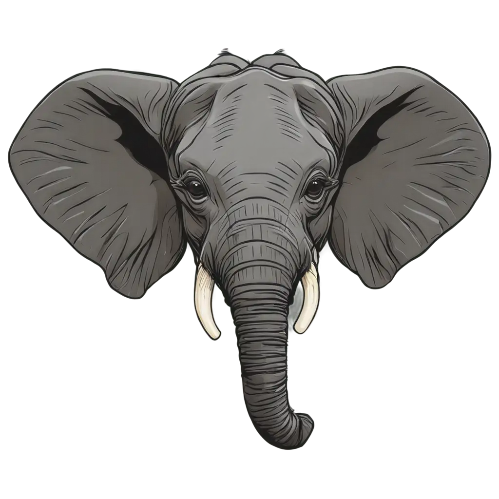 HighQuality-Vector-Art-of-an-Elephant-Face-in-PNG-Format-for-Enhanced-Clarity