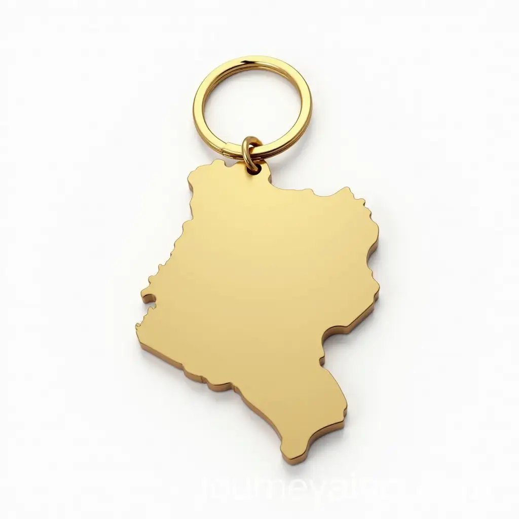 Gold-Ecuador-Shaped-Keychain-on-White-Background