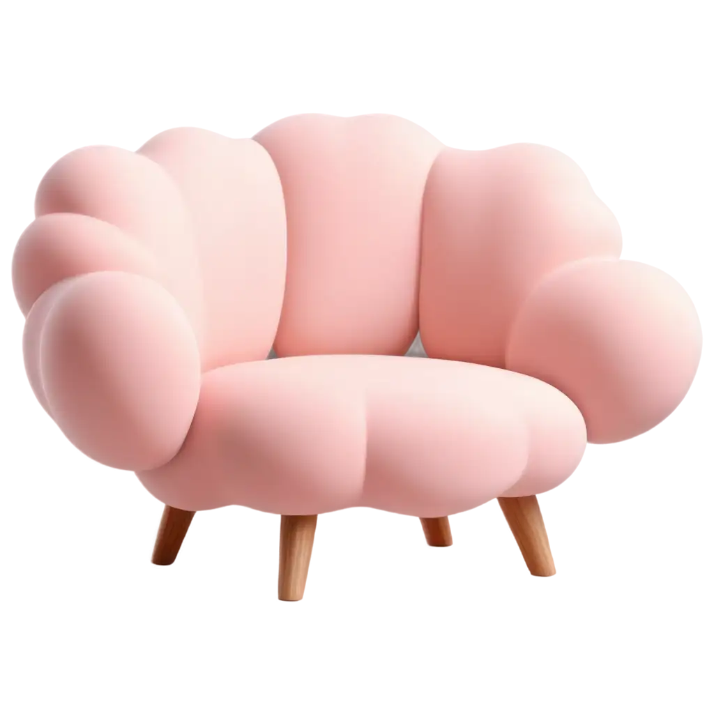 Whimsical-Armchair-with-CloudLike-Structure-PNG-UltraRealistic-3D-Render-for-Art-Functionality