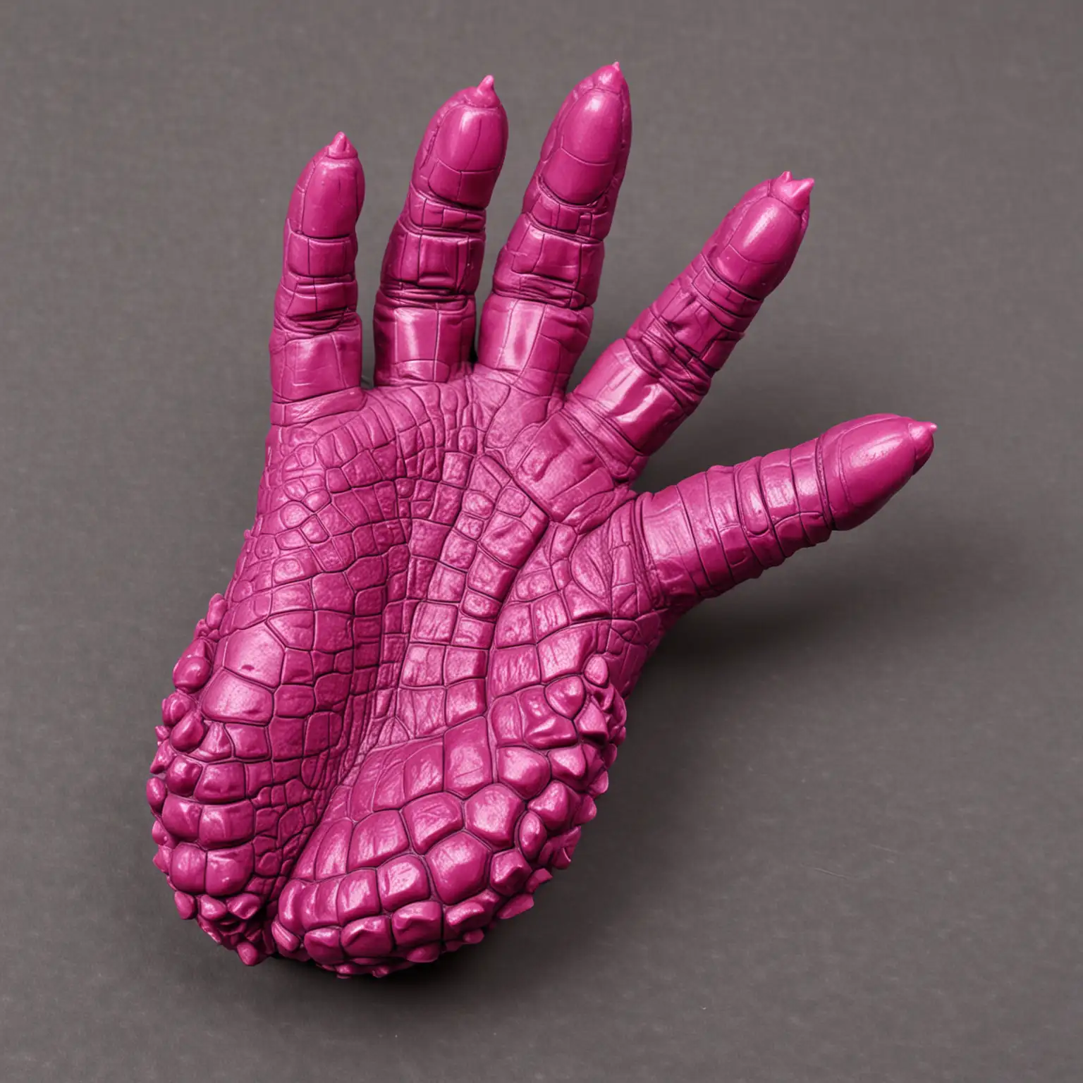 Magenta Crocodile Paw with Five Fingers in Closed Position