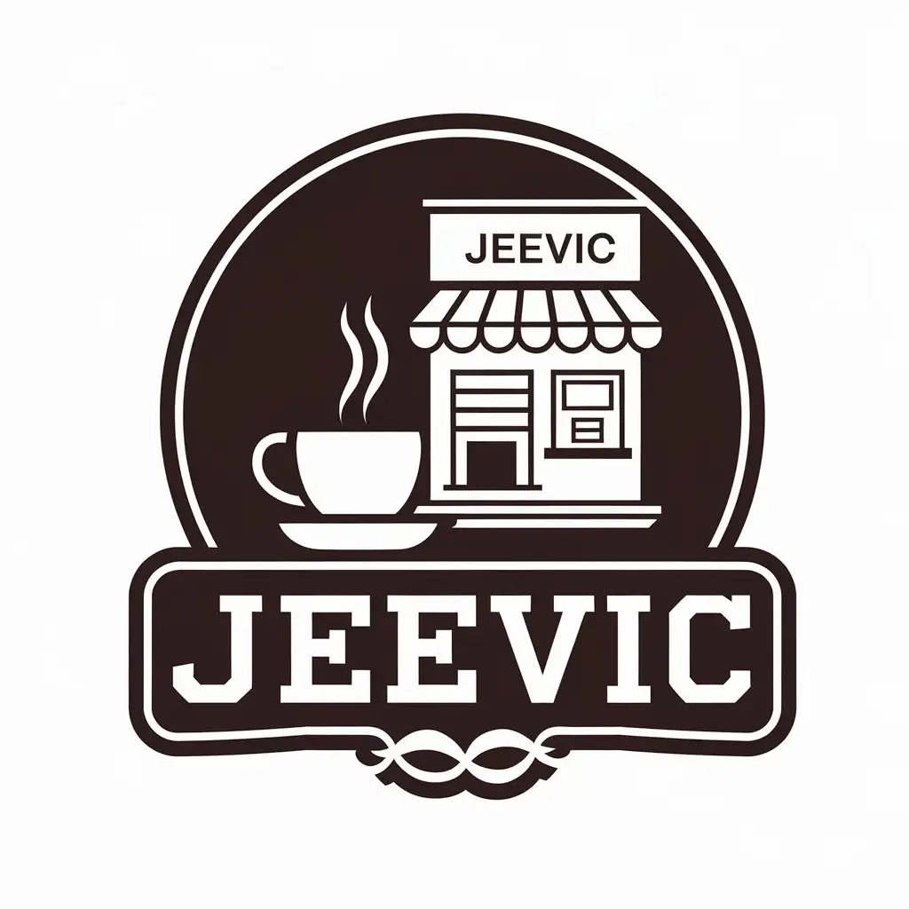 LOGO Design for JEEVIC Tea Cup Convenience Store with Moderate Style for Restaurant Industry