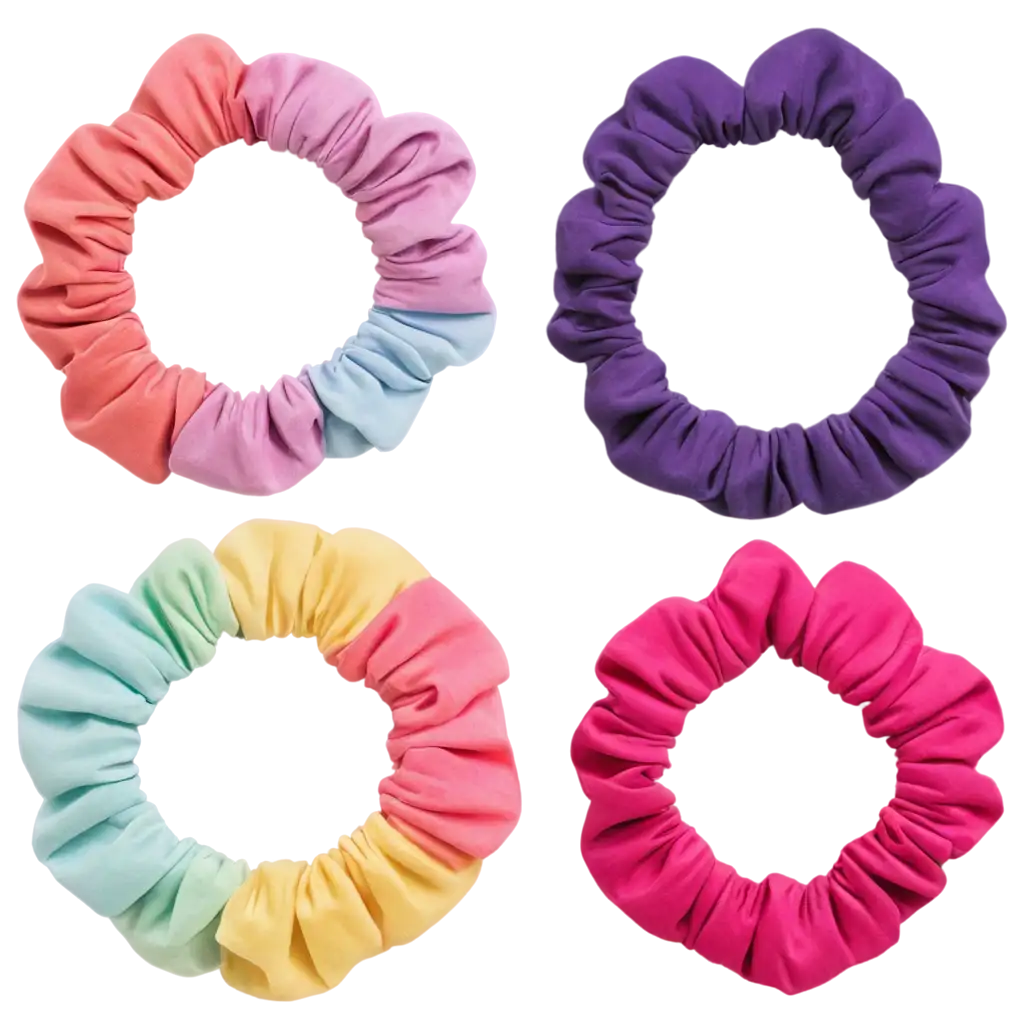 Vibrant-Colorful-Scrunchies-PNG-Perfect-Hair-Accessories-for-Fashion-DIY-Projects