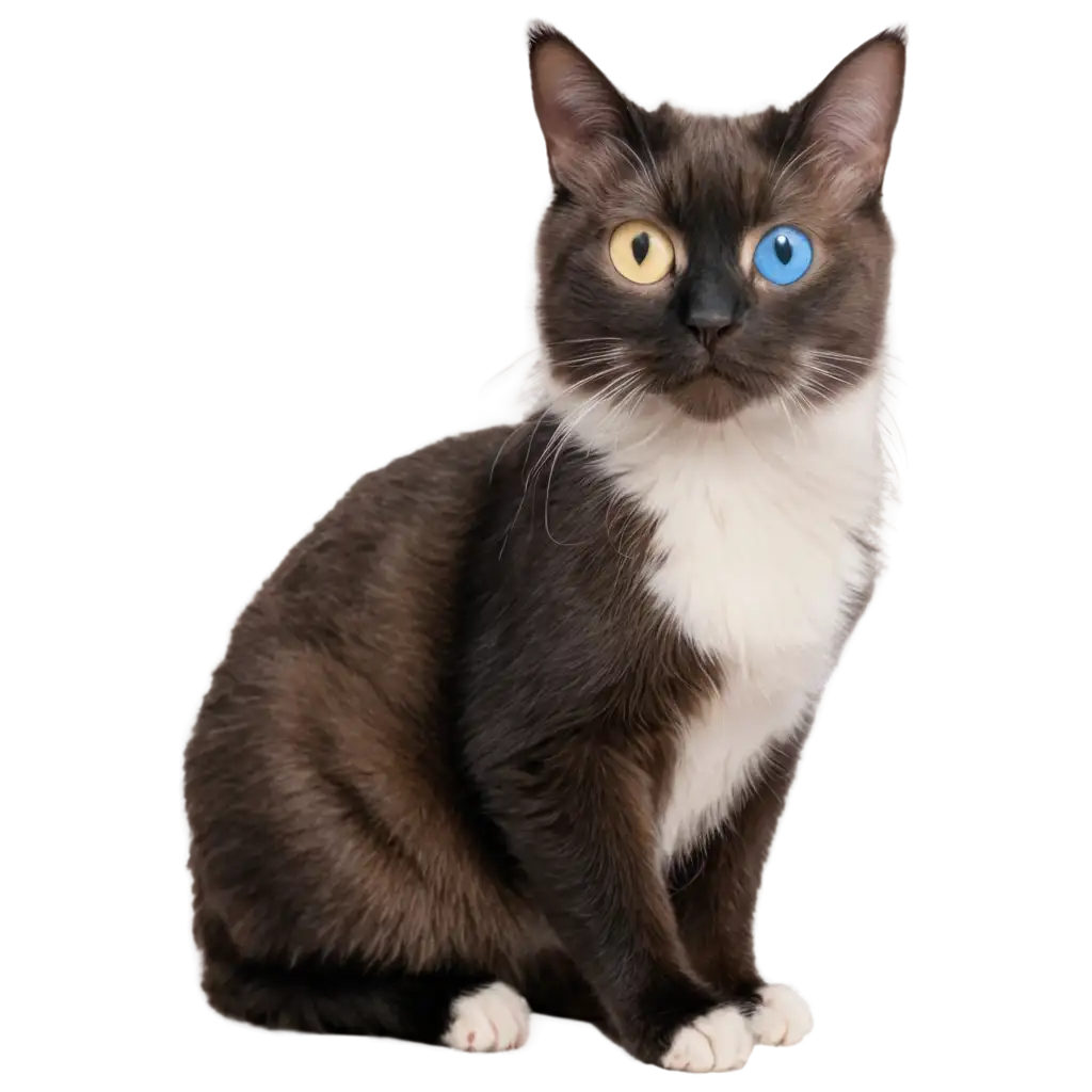 Stunning-Cat-PNG-with-Unique-Blue-and-Yellow-Eyes-Perfect-for-Digital-Art