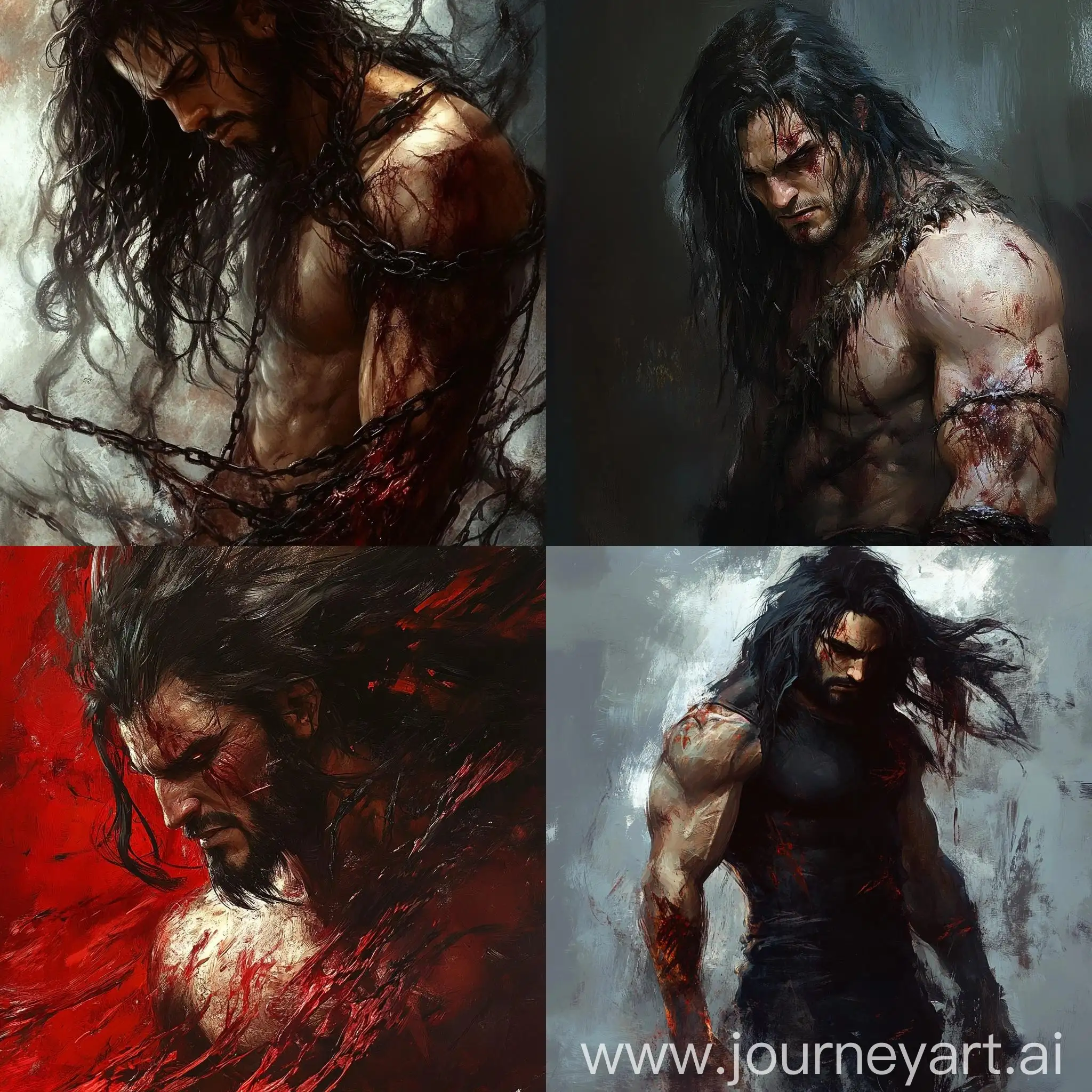 Man-Bound-by-Blood-to-Demons-Brutal-Berserker-with-Medium-Length-Hair