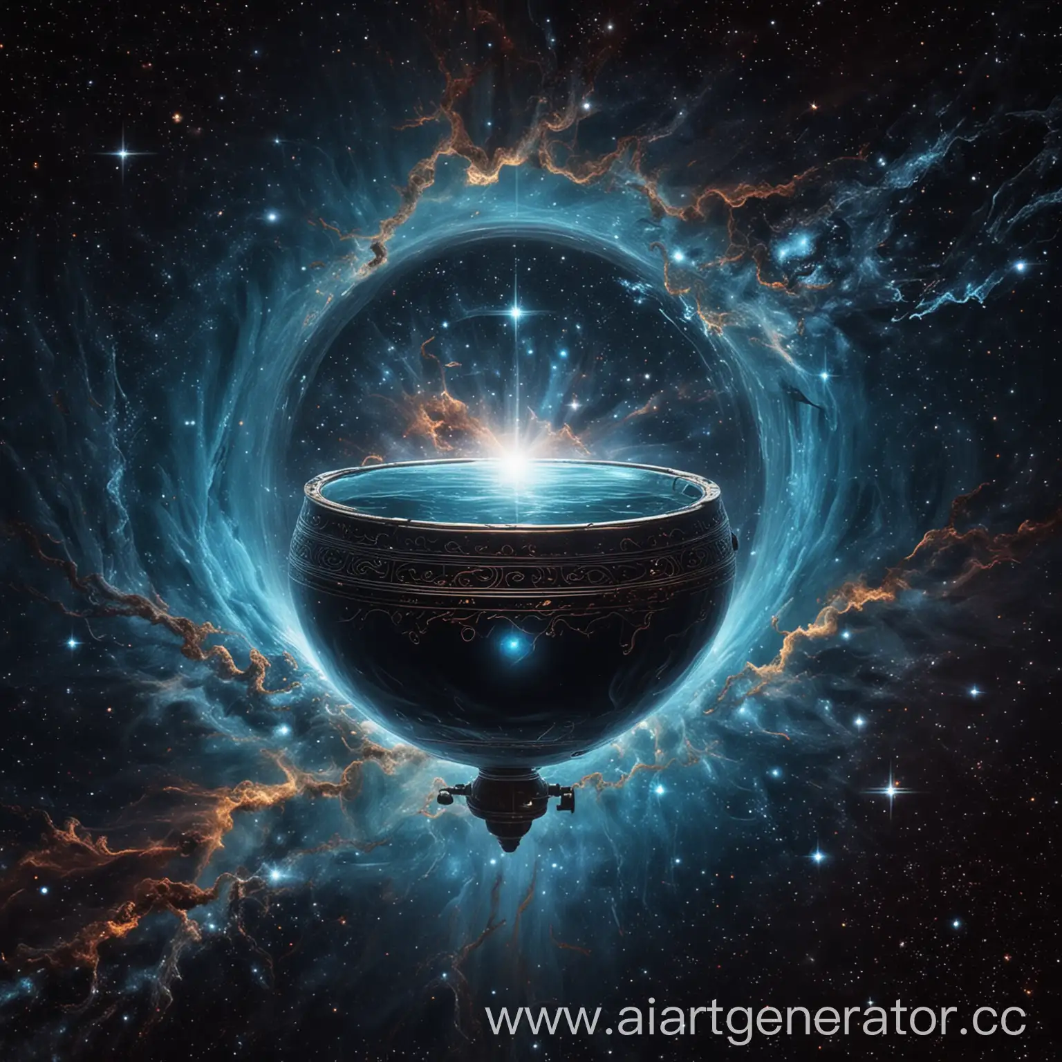 vessel with water in astral space