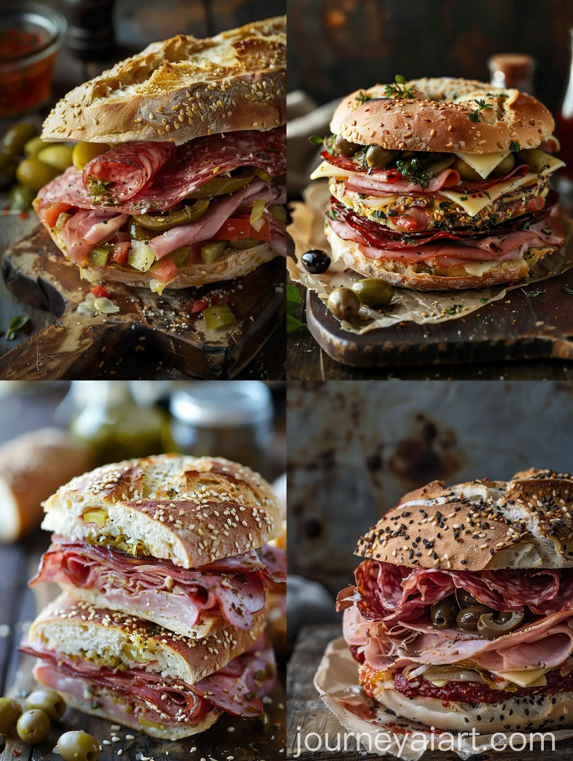 Traditional-New-Orleans-Muffuletta-Sandwich-with-Olive-Salad-and-Italian-Meats