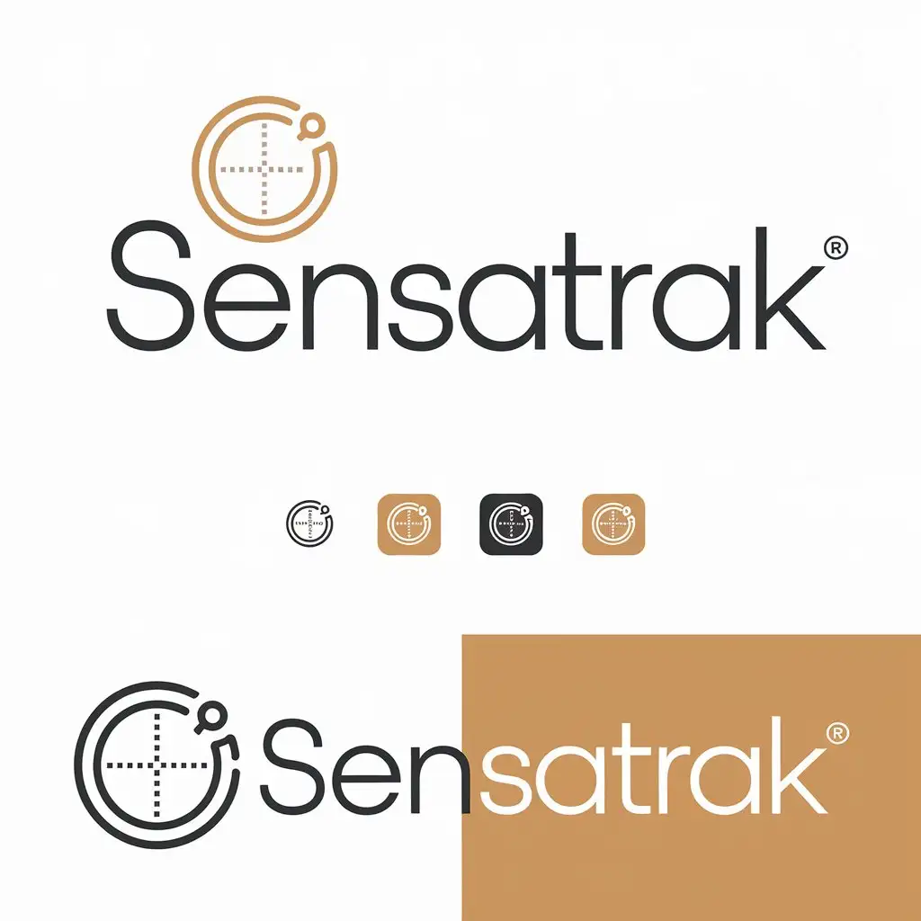 LOGO Design for SensaTrak Modern Minimalist Tracking Service with Sensor Icons and Clean Font