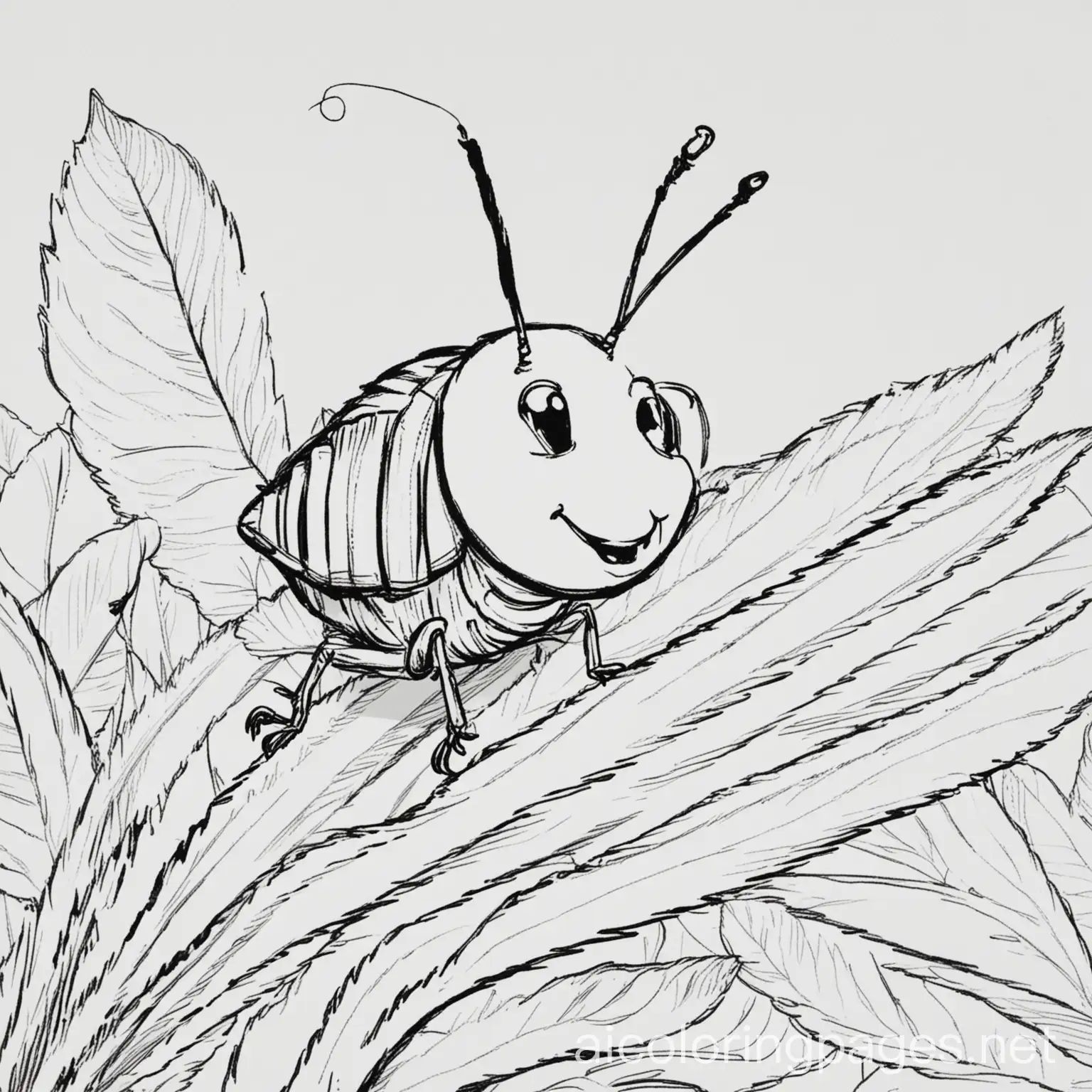 Fun-Coloring-Page-Featuring-a-Friendly-Cartoon-Earwig-for-Kids