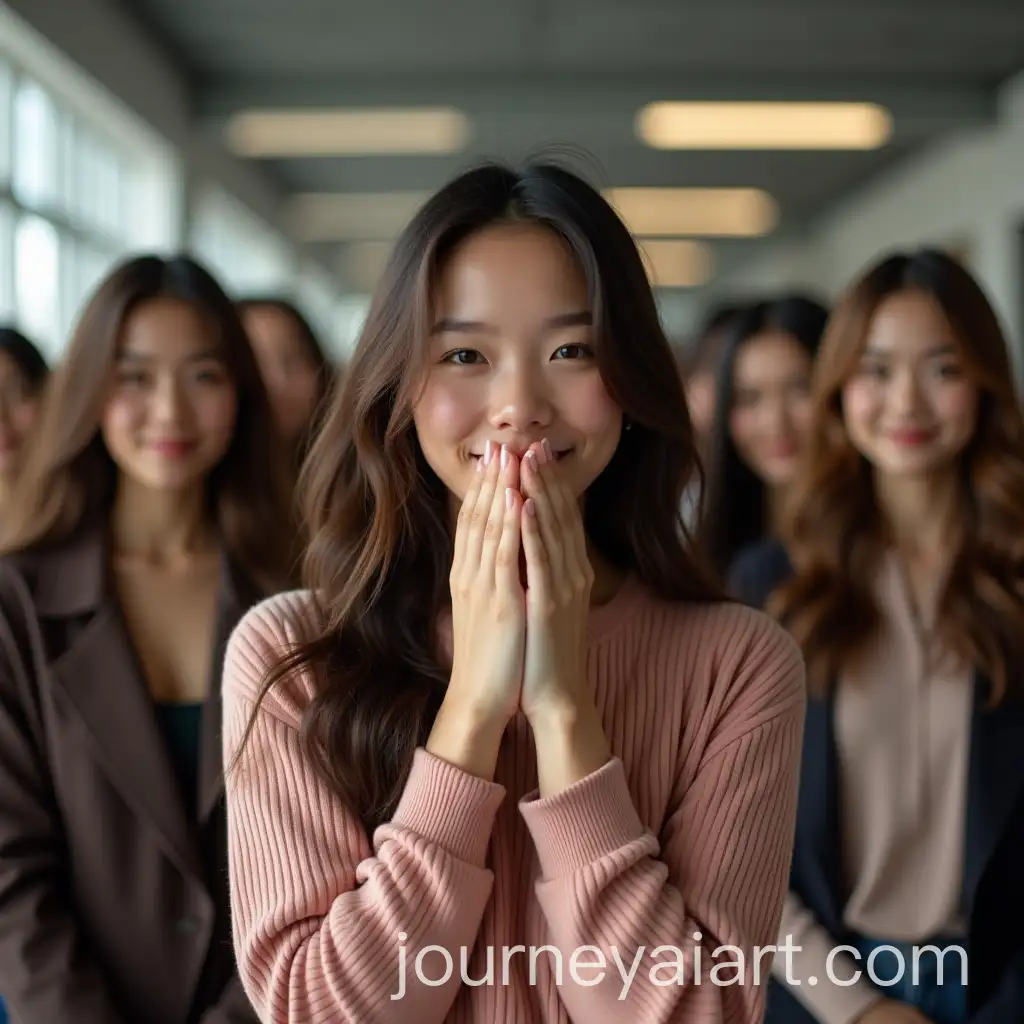 Diverse-Group-of-Seven-WomenAI-Image-Prompt-Expansion-Waiting-in-Line-with-Giggles-and-Smiles