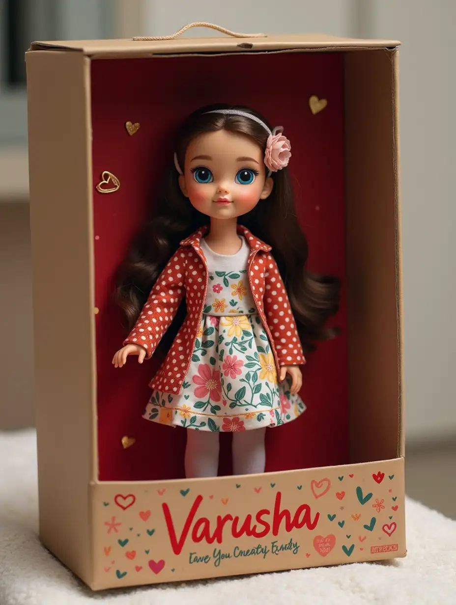 Create a collectible doll in a box with the inscription Varusha