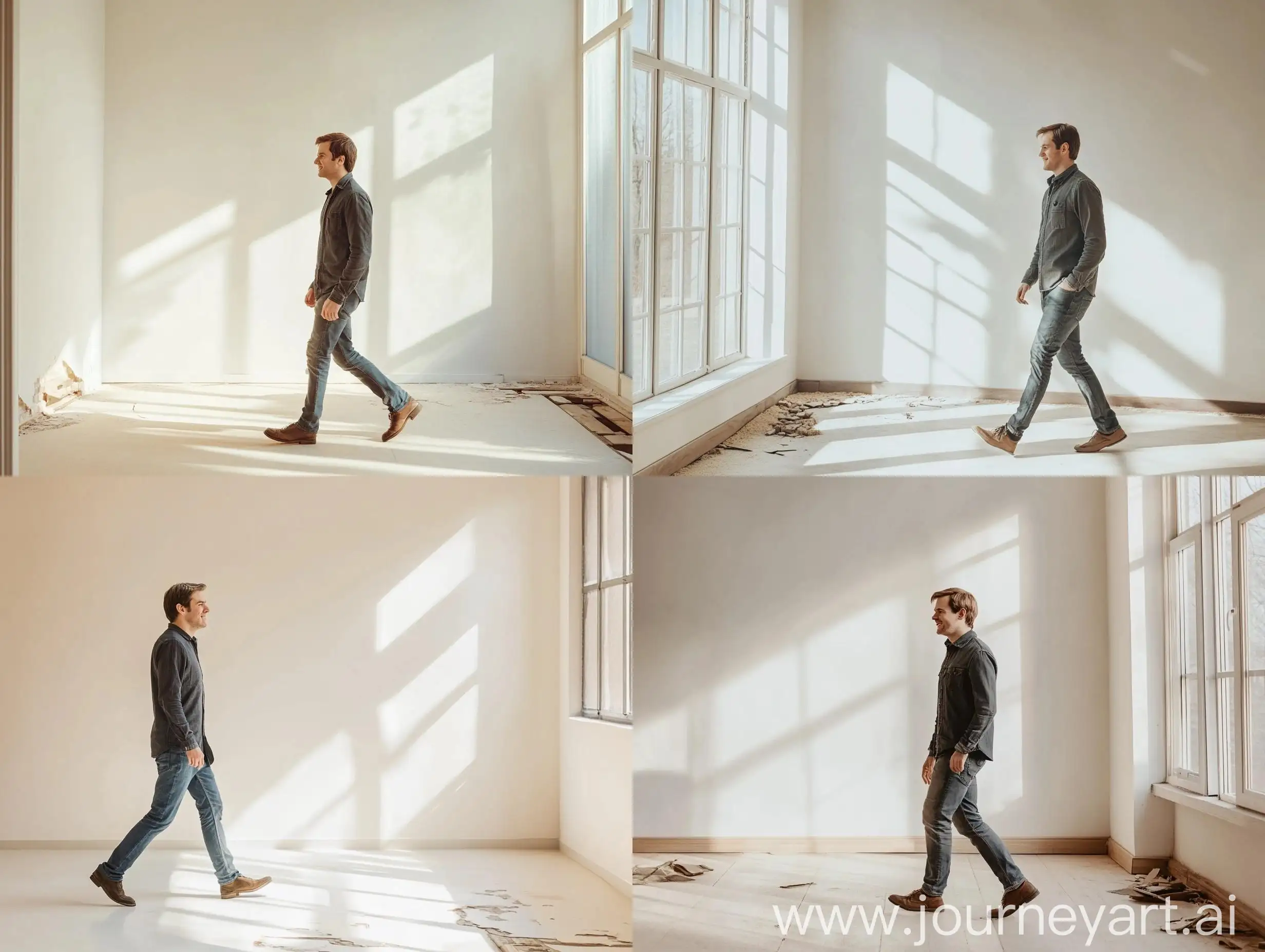 Man-Walking-Happily-in-Bright-Room