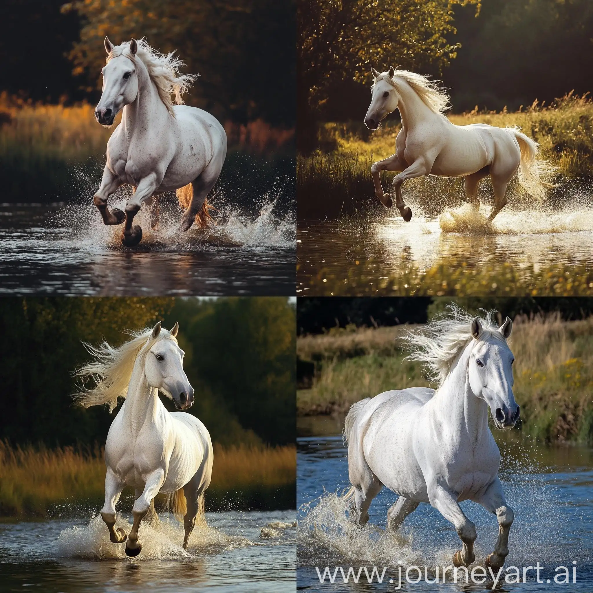 White-Horse-Running-by-Water