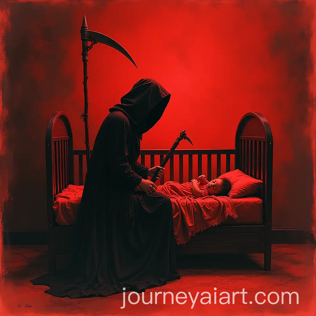 A-Reaper-Watching-OverAI-Image-Prompt-Expansion-a-Sleeping-Child-in-a-Dark-Charcoal-Drawing