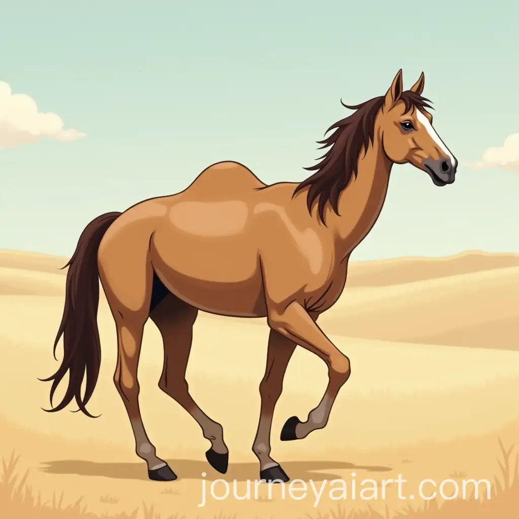 Hybrid-HorseCamel-Creature-with-StaminaEnhancing-Features