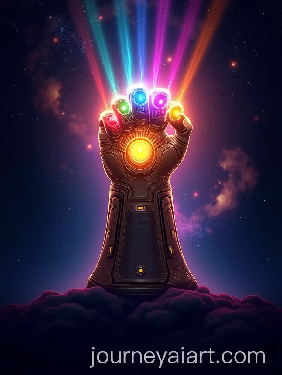 Futuristic-Poster-Design-for-Tech-Crossword-College-Event-Featuring-Glowing-Infinity-Gauntlet-and-Cosmic-Galaxy