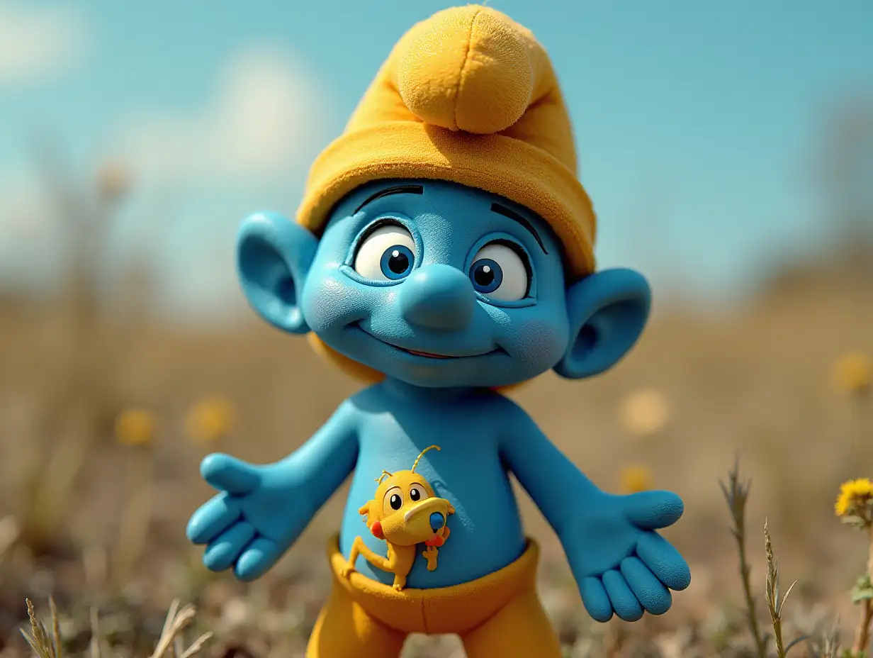 Create a Surreal World Colibri with Smurf Head