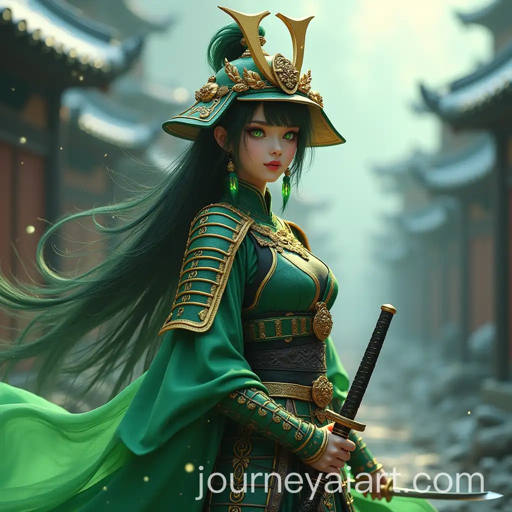 Brunette-Samurai-Girl-in-Majestic-Armor-with-Ethereal-Glow