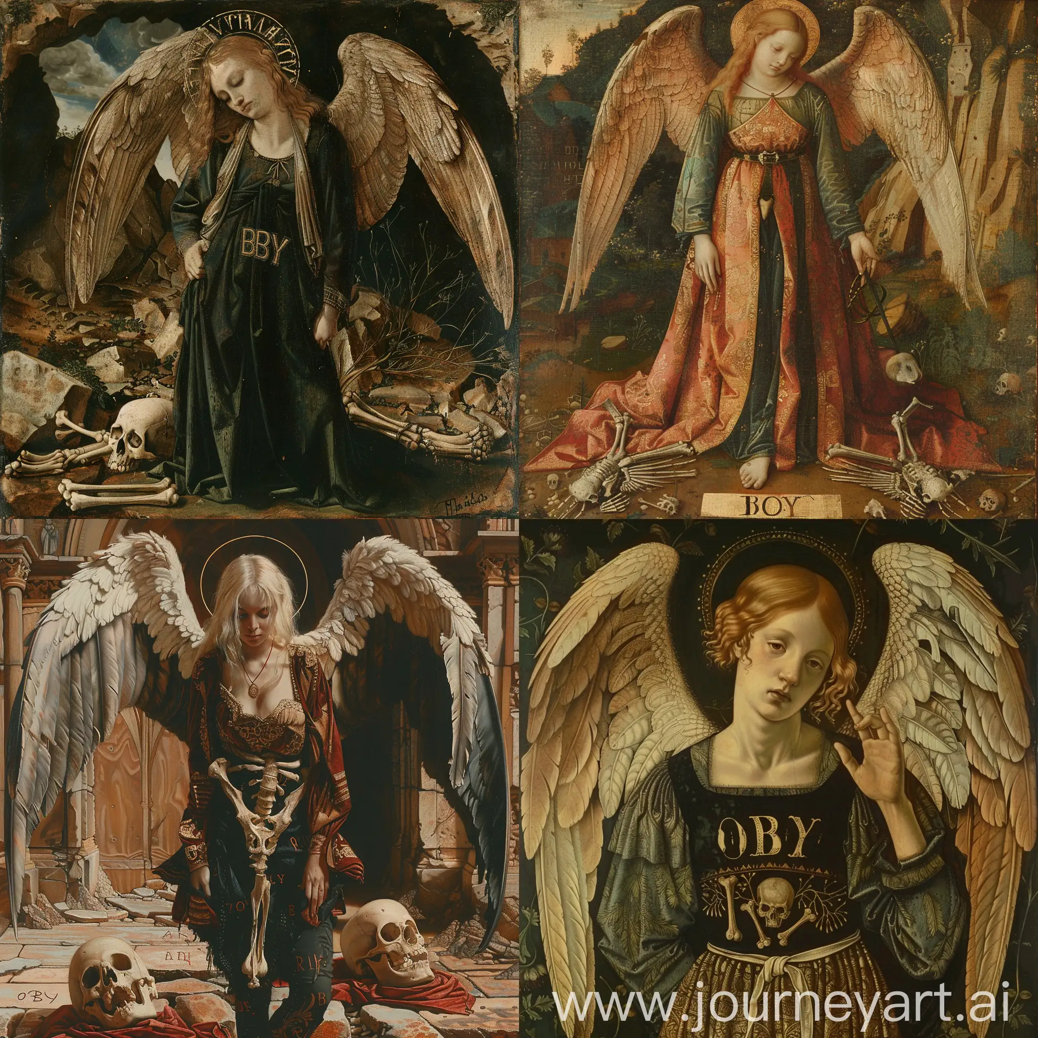 Renaissance-Painting-of-an-Ancient-Woman-with-Wings-and-Blonde-Hair